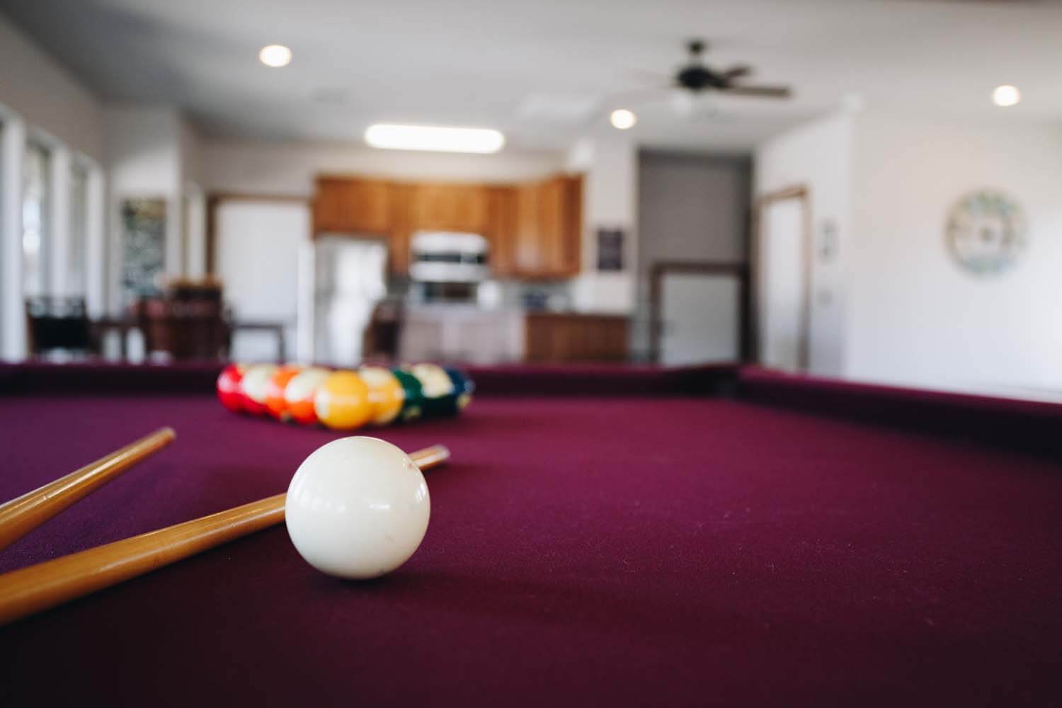 a picture of the pool table at creekside townhomes 