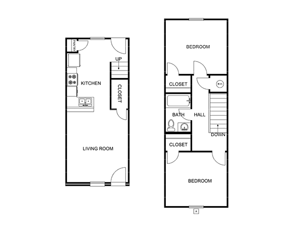The layout of the Durango Townhome